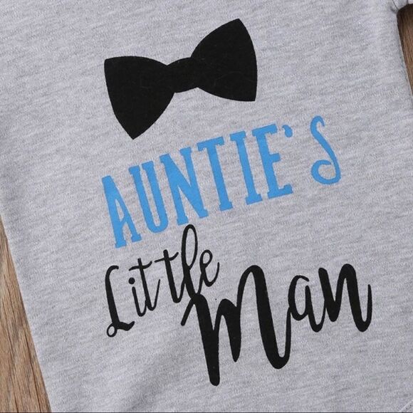 AUNTIE’S LITTLE MAN Onesie 6-9 Months - Picture 2 of 5
